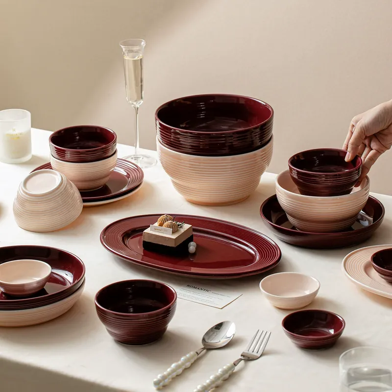 Juego de mesa de cerámica sencillo tableware view 3