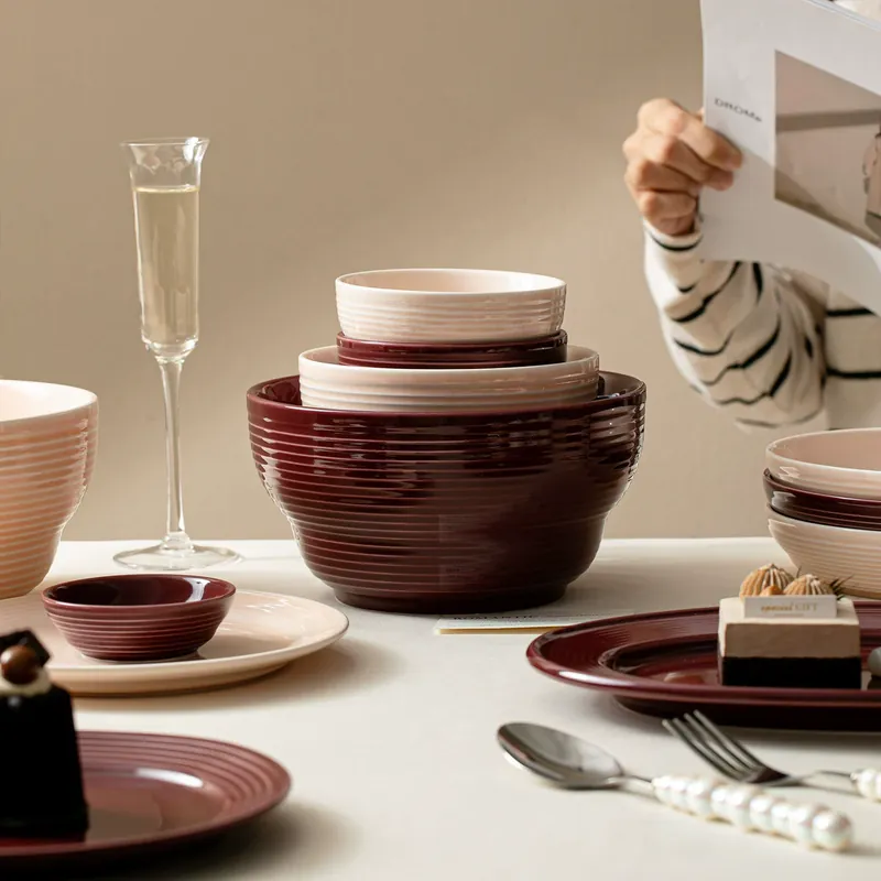 Juego de mesa de cerámica sencillo tableware view 4