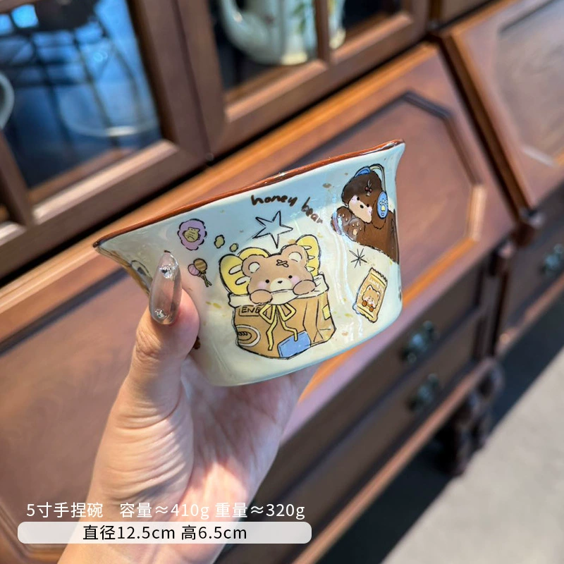 Cute Bear Ceramic Bowl and Plate Set tableware view 9