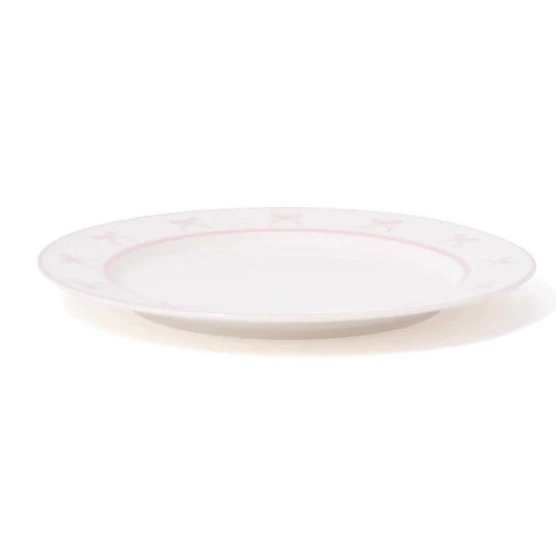 Plato de cena de cerámica con lazo crema tableware view 2