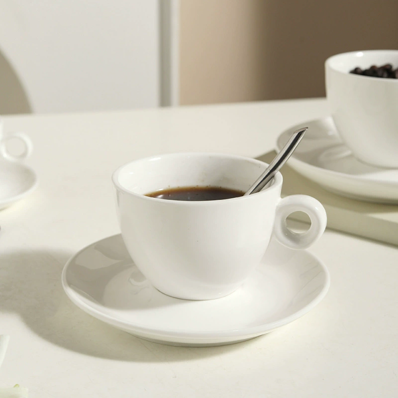 European Style Ceramic Coffee Cup and Saucer Set tableware view 3