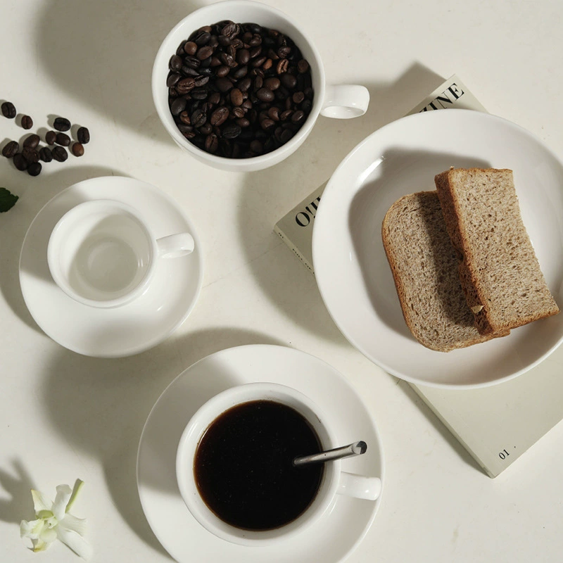 European Style Ceramic Coffee Cup and Saucer Set tableware view 4