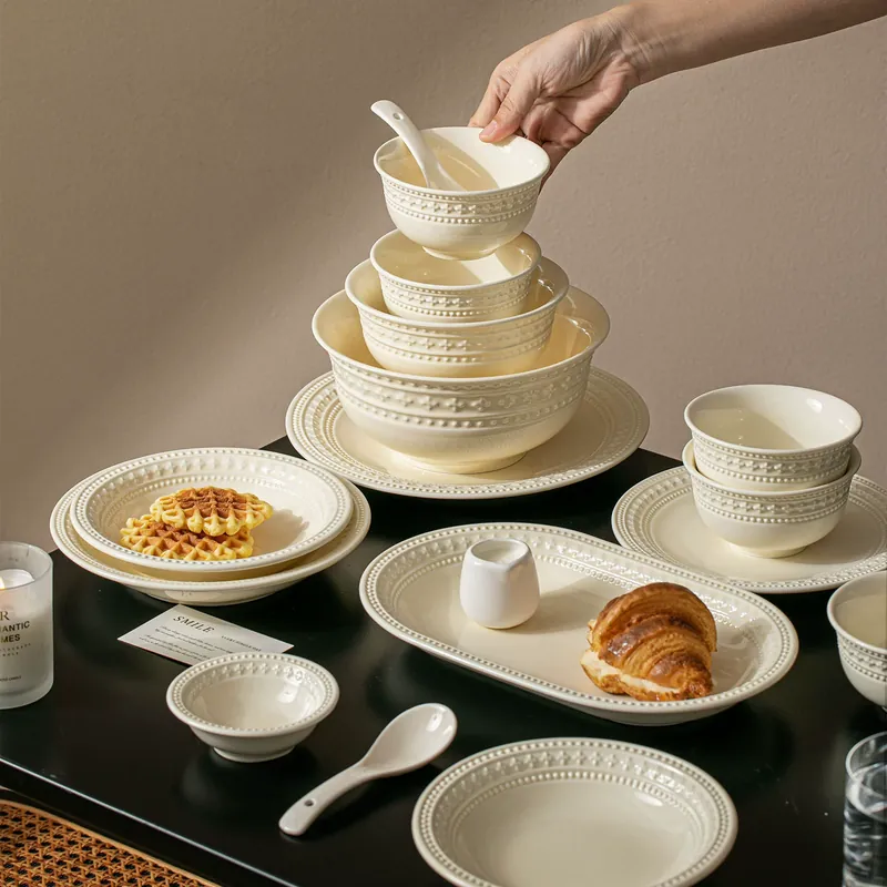 طقم أدوات مائدة بورسلين منقوش tableware view 2