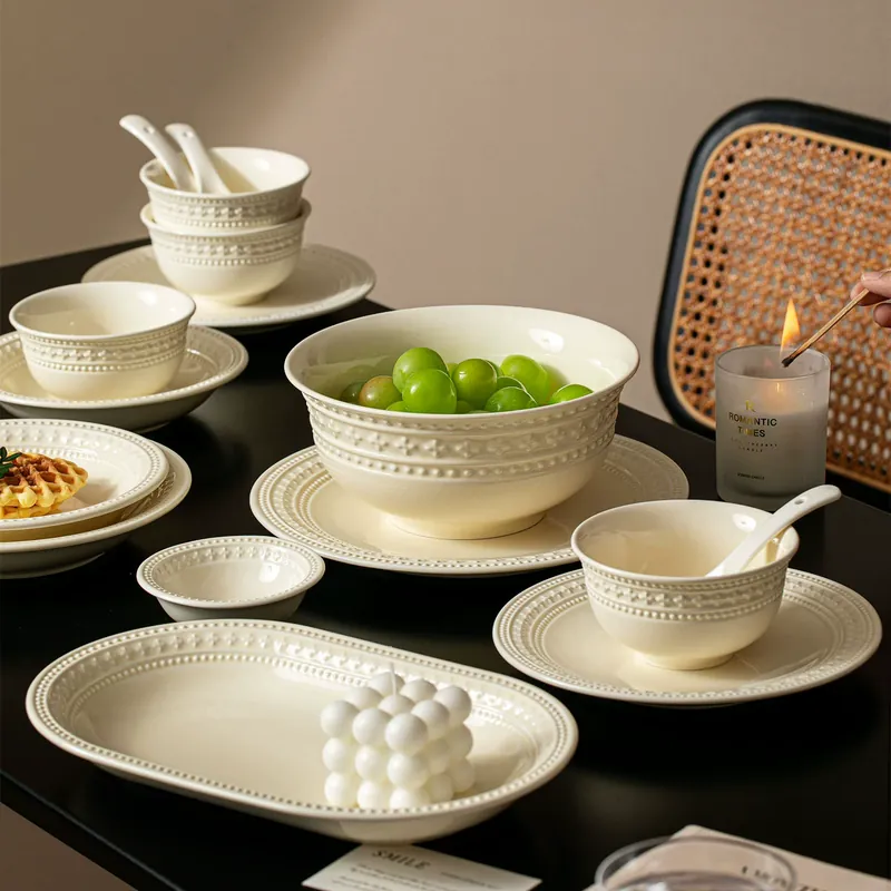 طقم أدوات مائدة بورسلين منقوش tableware view 4