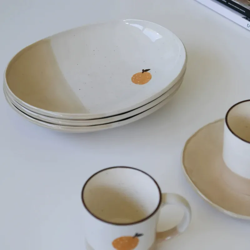 Two Tone Ceramic Dinnerware Set tableware view 3