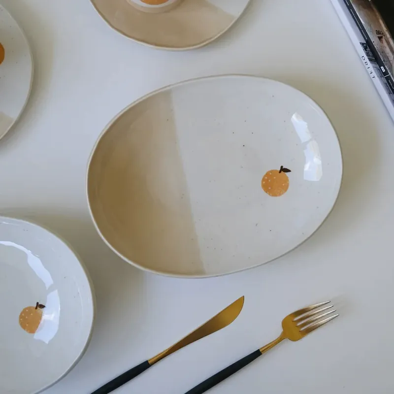 Two Tone Ceramic Dinnerware Set tableware view 6