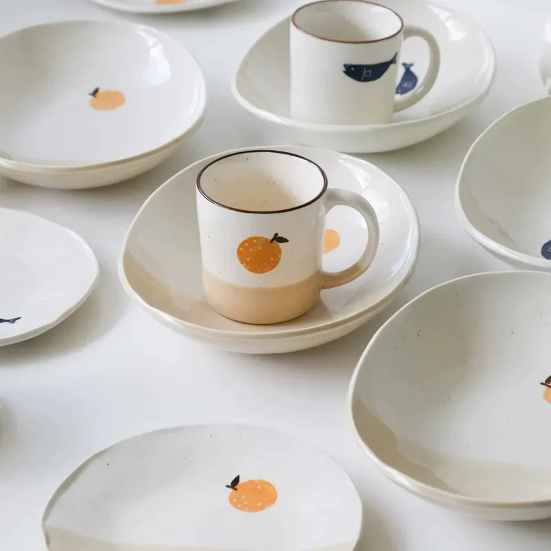 Two Tone Ceramic Dinnerware Set tableware view 8