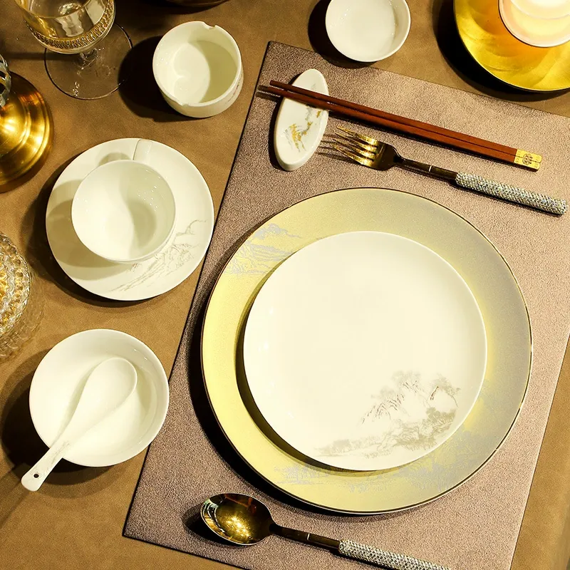 New Chinese Ceramic Tableware Set tableware view 2