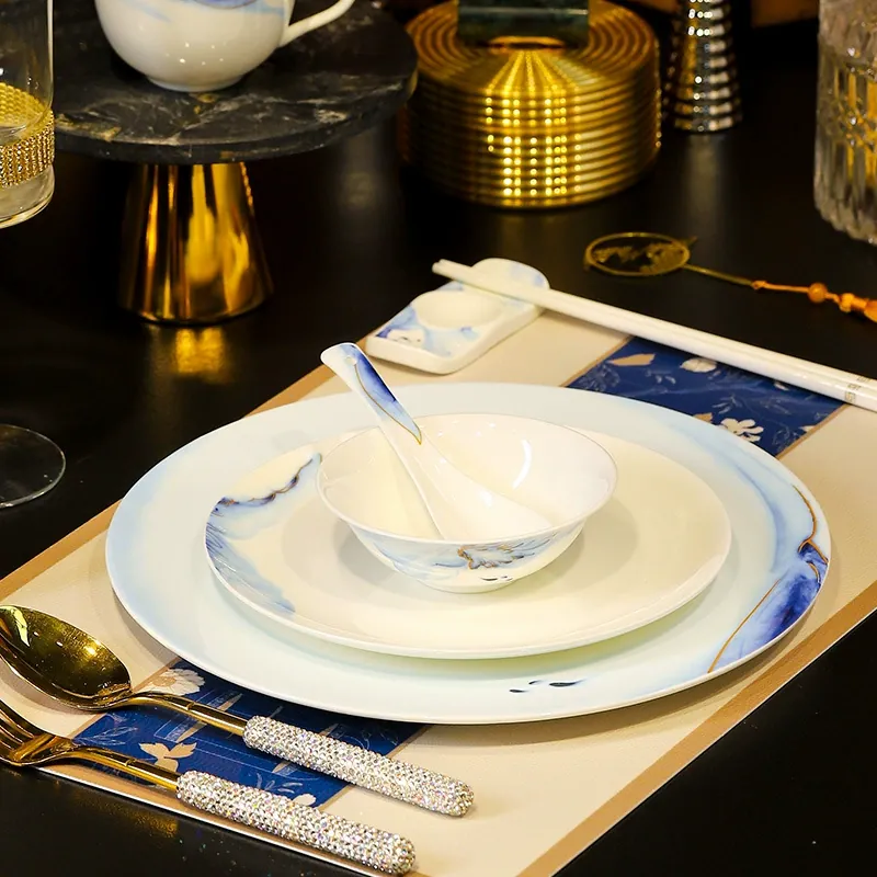 Service de vaisselle en porcelaine osseuse de style chinois moderne tableware view 4