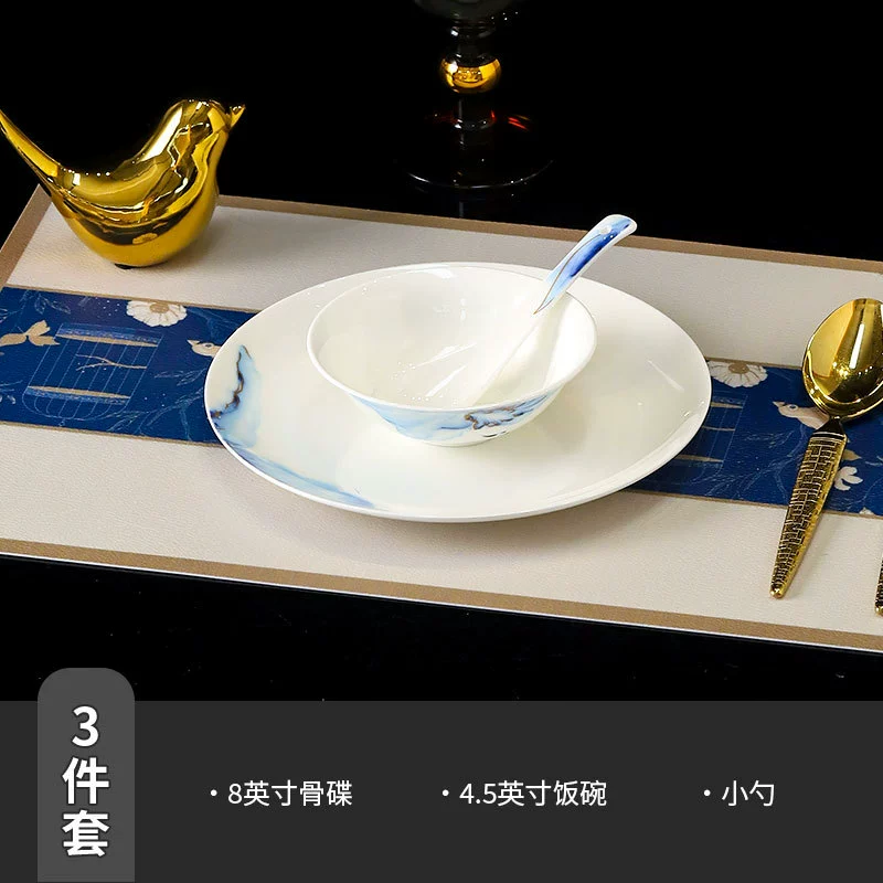 Service de vaisselle en porcelaine osseuse de style chinois moderne tableware view 6