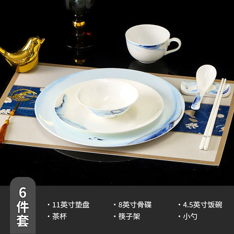 Service de vaisselle en porcelaine osseuse de style chinois moderne tableware view 9