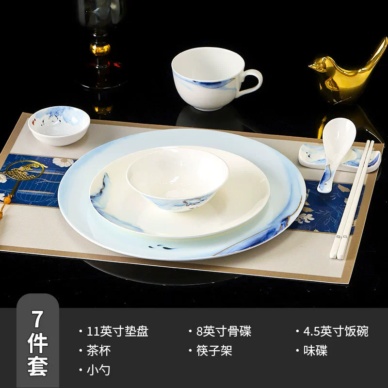 Service de vaisselle en porcelaine osseuse de style chinois moderne tableware view 10