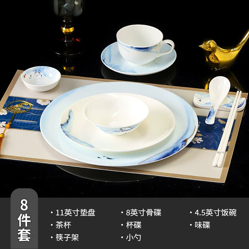 Service de vaisselle en porcelaine osseuse de style chinois moderne tableware view 11