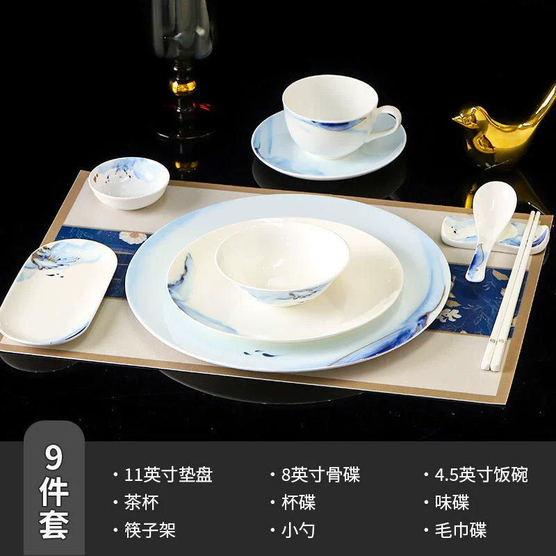 Service de vaisselle en porcelaine osseuse de style chinois moderne tableware view 12