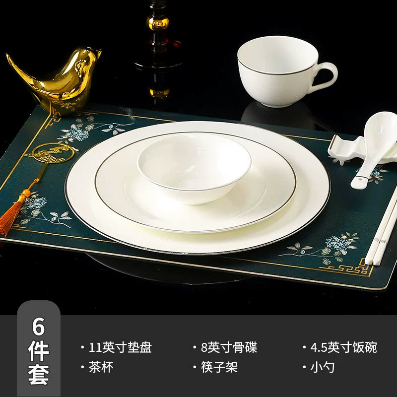 Bone China Dinnerware Set with Gold Rim tableware view 9