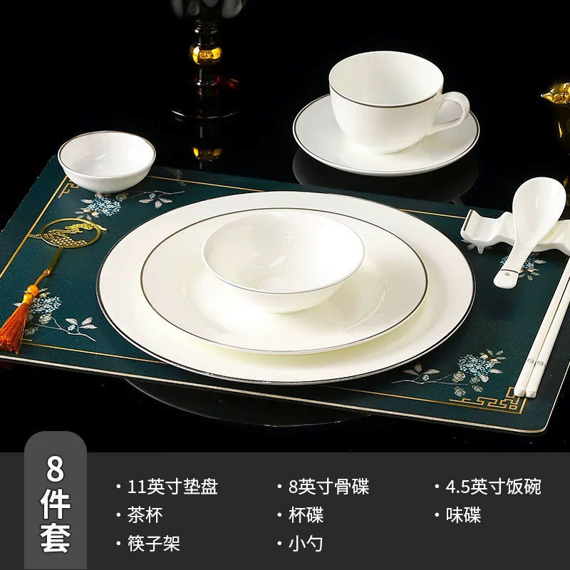 Bone China Dinnerware Set with Gold Rim tableware view 11
