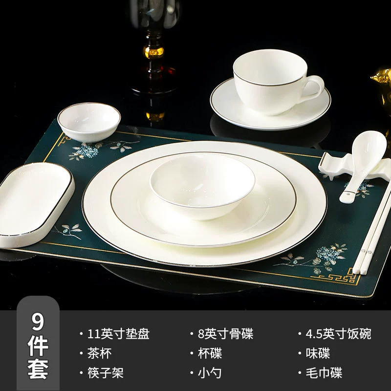 Bone China Dinnerware Set with Gold Rim tableware view 12
