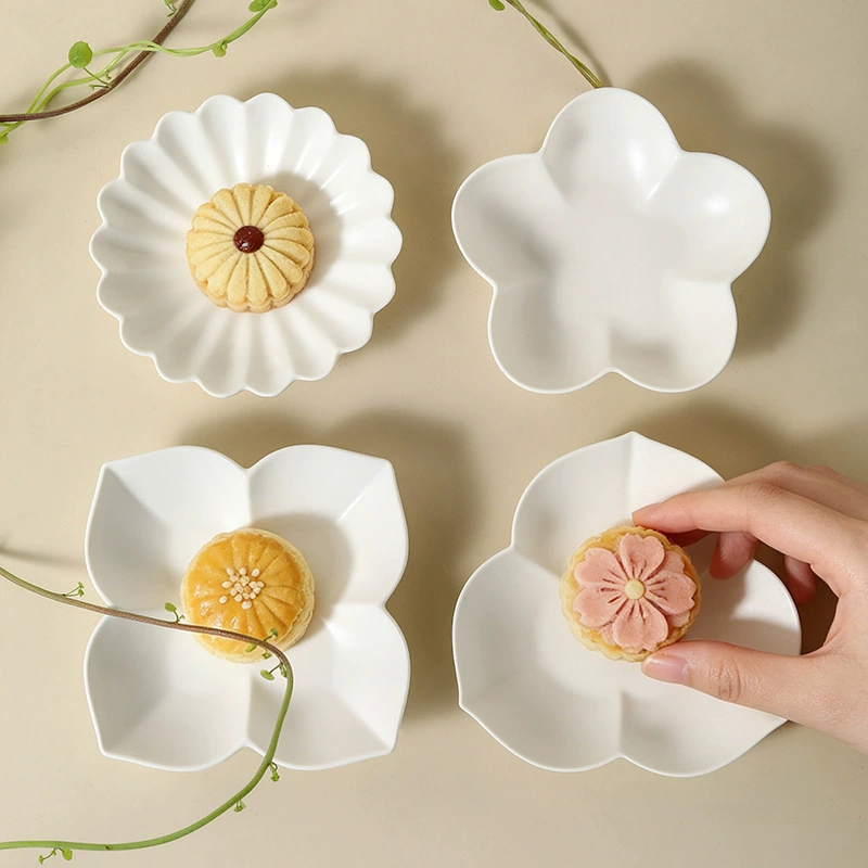 Assiette fleur en porcelaine tableware view 2