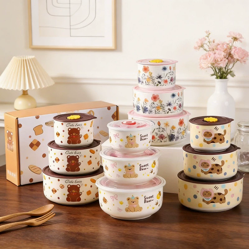 Conjunto de tigelas de armazenamento de porcelana tableware view 2
