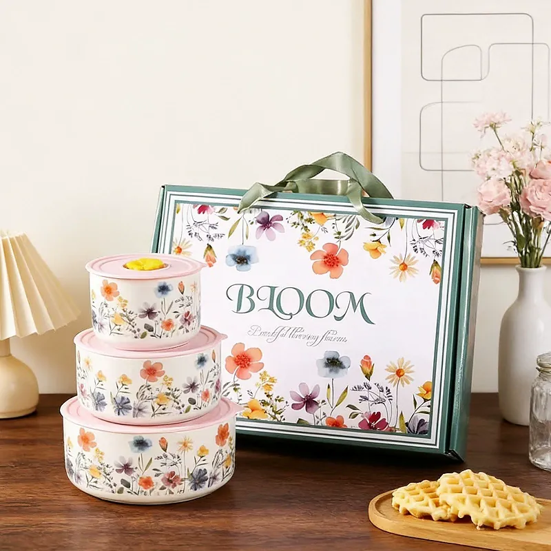 Conjunto de tigelas de armazenamento de porcelana tableware view 3