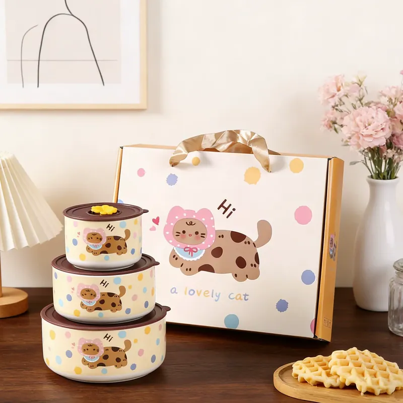 Conjunto de tigelas de armazenamento de porcelana tableware view 8