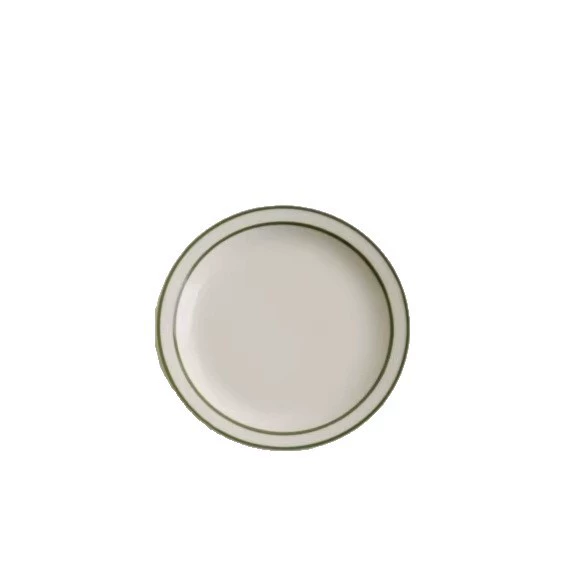 Porcelain Dinnerware Set with Green Rim tableware view 5
