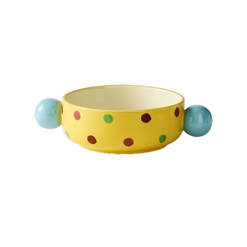 Tigela grande de cerâmica para macarrão com tampa e alças tableware view 5