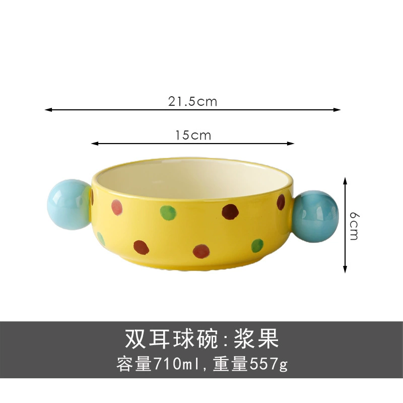 Tigela grande de cerâmica para macarrão com tampa e alças tableware view 6