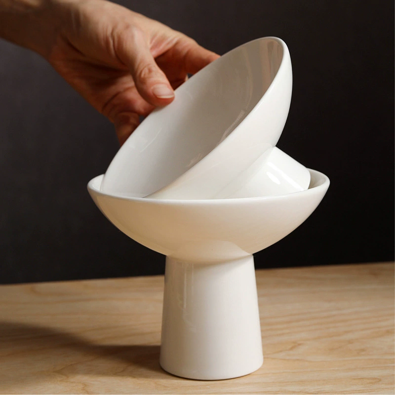 وعاء فواكه بورسلين بقاعدة tableware view 4