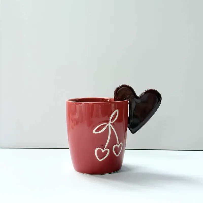 하트 손잡이 자기 머그컵 세트 tableware view 4