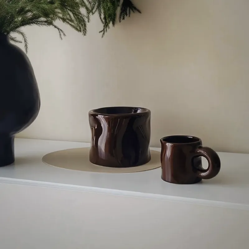 손잡이 도자기 반려동물 그릇 tableware view 12