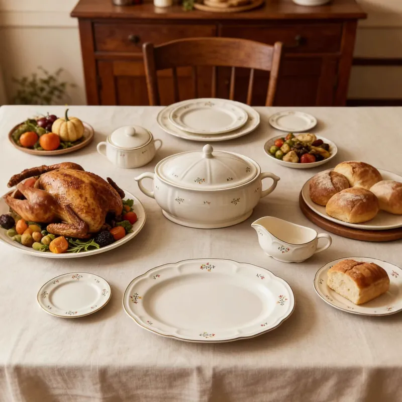 Service de table en porcelaine à motif floral tableware view 2