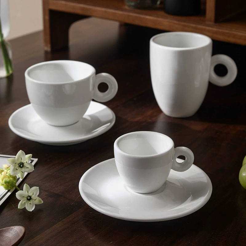 Porcelain Coffee Cup and Saucer Set