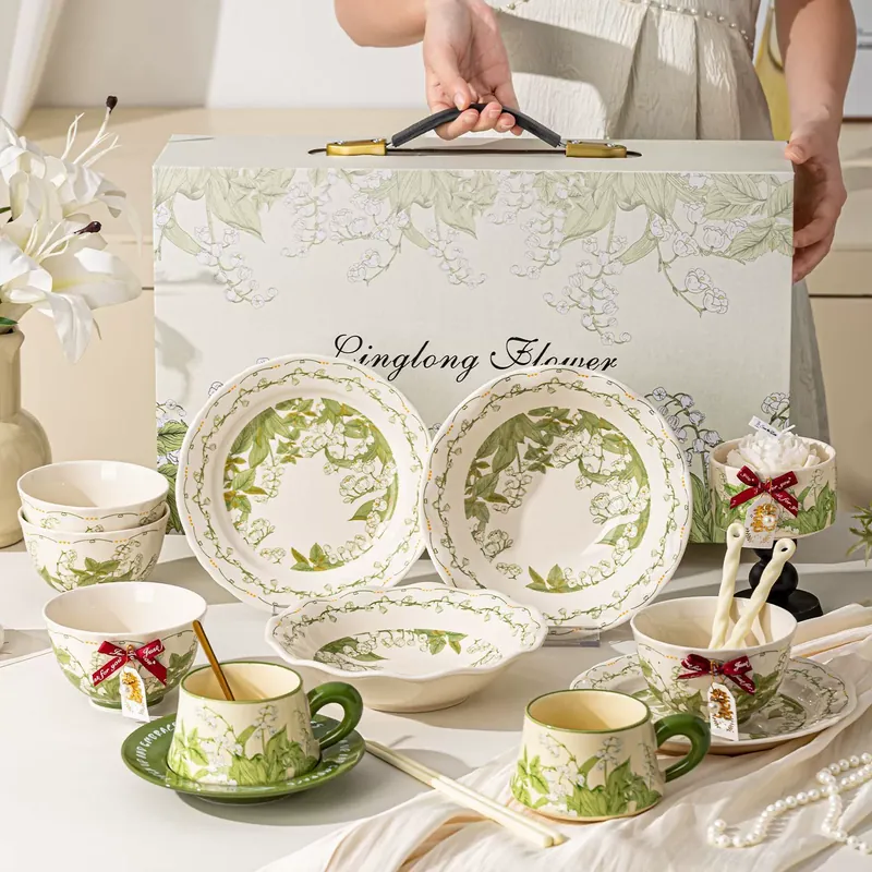 파스텔 스타일 도자기 식기 세트 tableware view 2