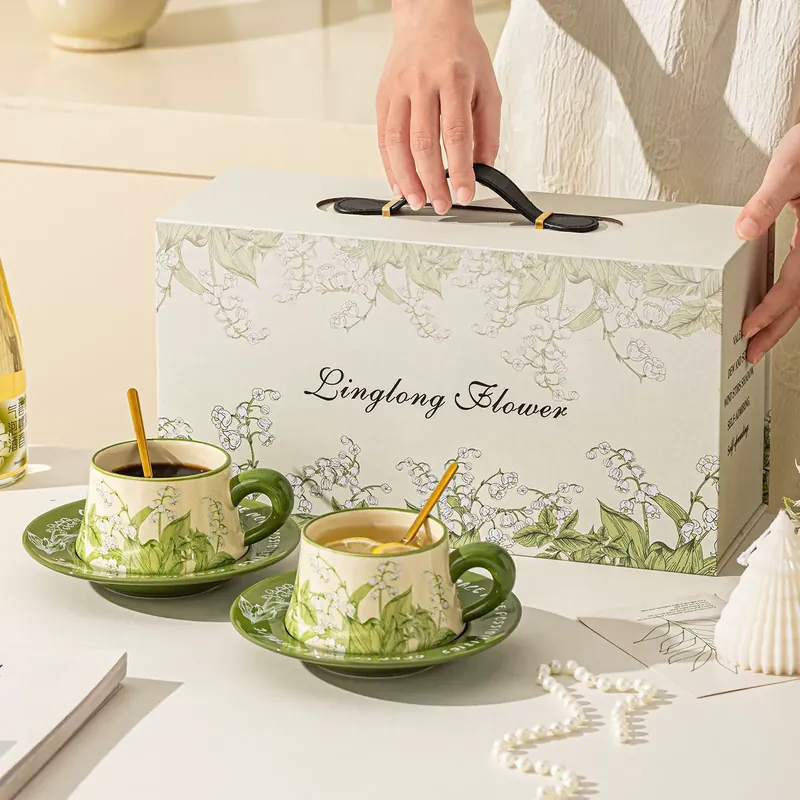 طقم فنجان قهوة وصحن سيراميك عتيق tableware view 9