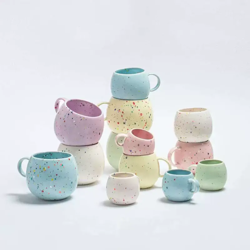 Porcelain Mug with Splatter Glaze