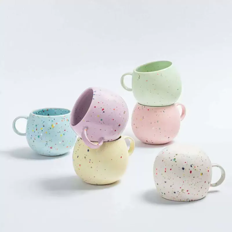 도자기 머그컵 스플래터 유약 tableware view 2