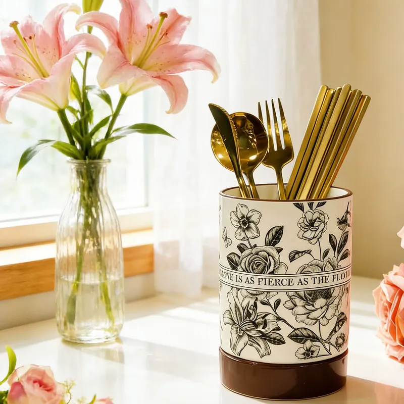 Ceramic Chopstick Holder with Drainage