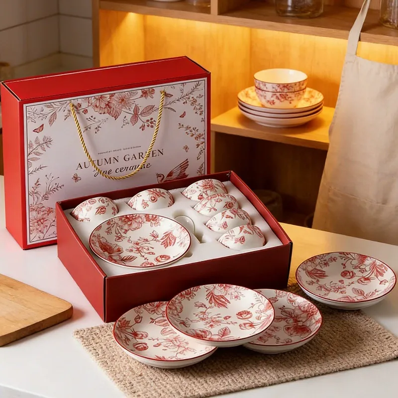 Red Rose Ceramic Dinnerware Set tableware