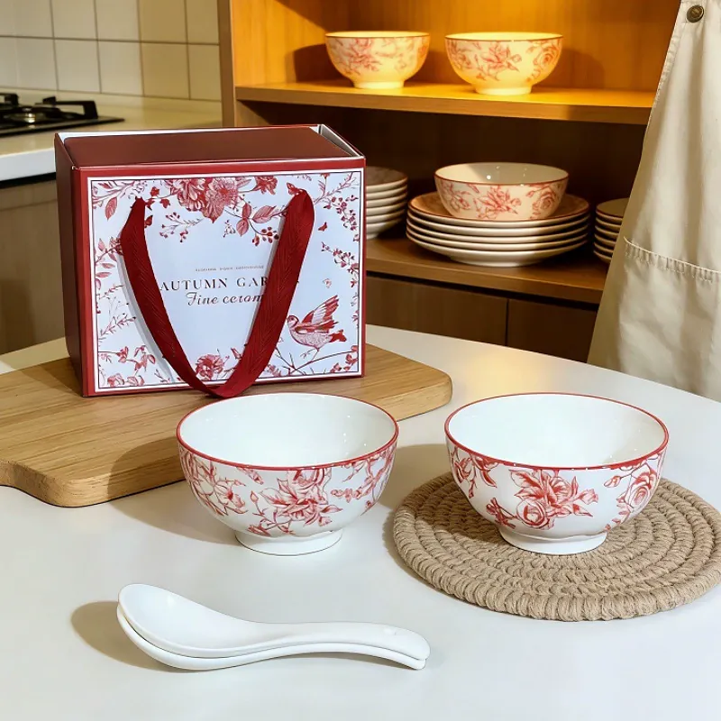Red Rose Ceramic Dinnerware Set tableware view 8