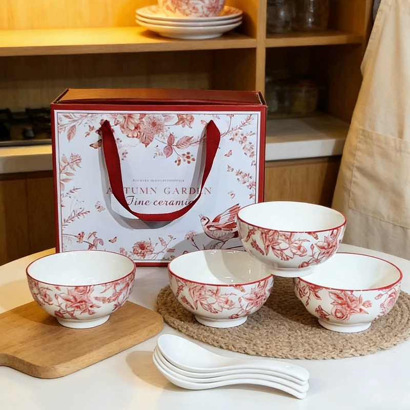 Red Rose Ceramic Dinnerware Set tableware view 9