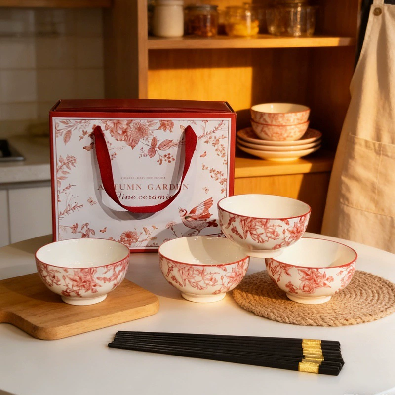 Red Rose Ceramic Dinnerware Set tableware view 10