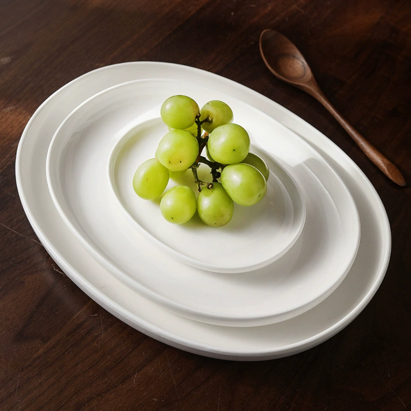 도자기 타원 접시 tableware view 4