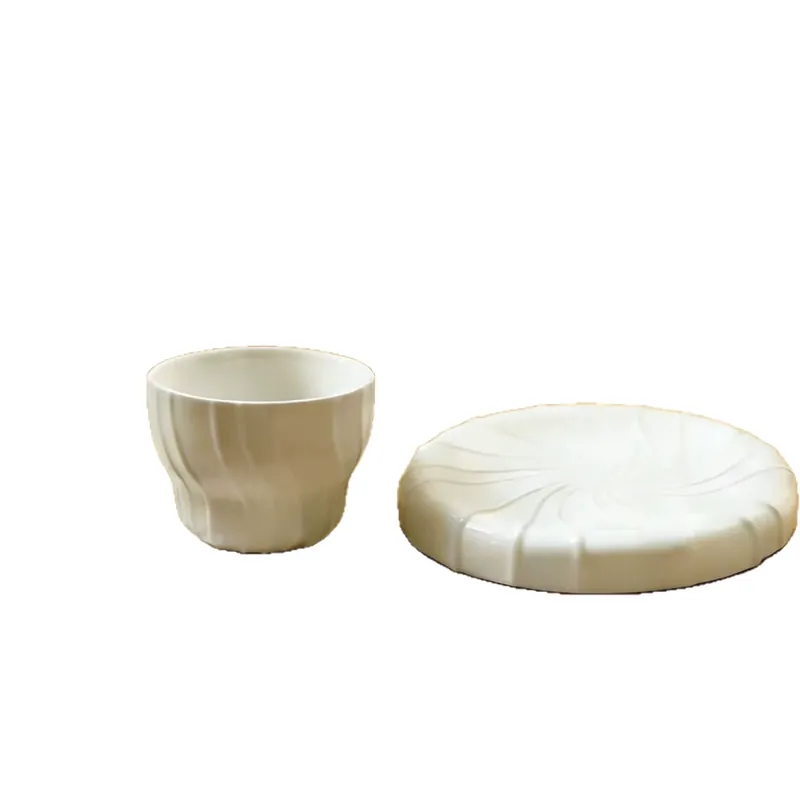 طقم فنجان قهوة وصحن سيراميك فرنسي عتيق tableware view 3