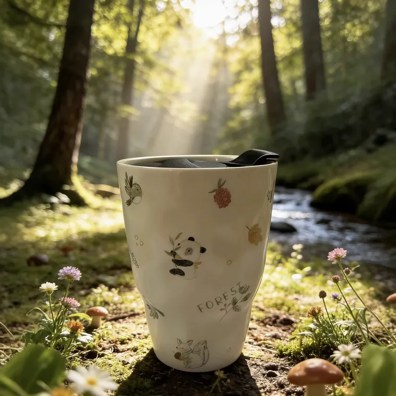 Vintage Ceramic Mug with Silicone Sleeve tableware view 2