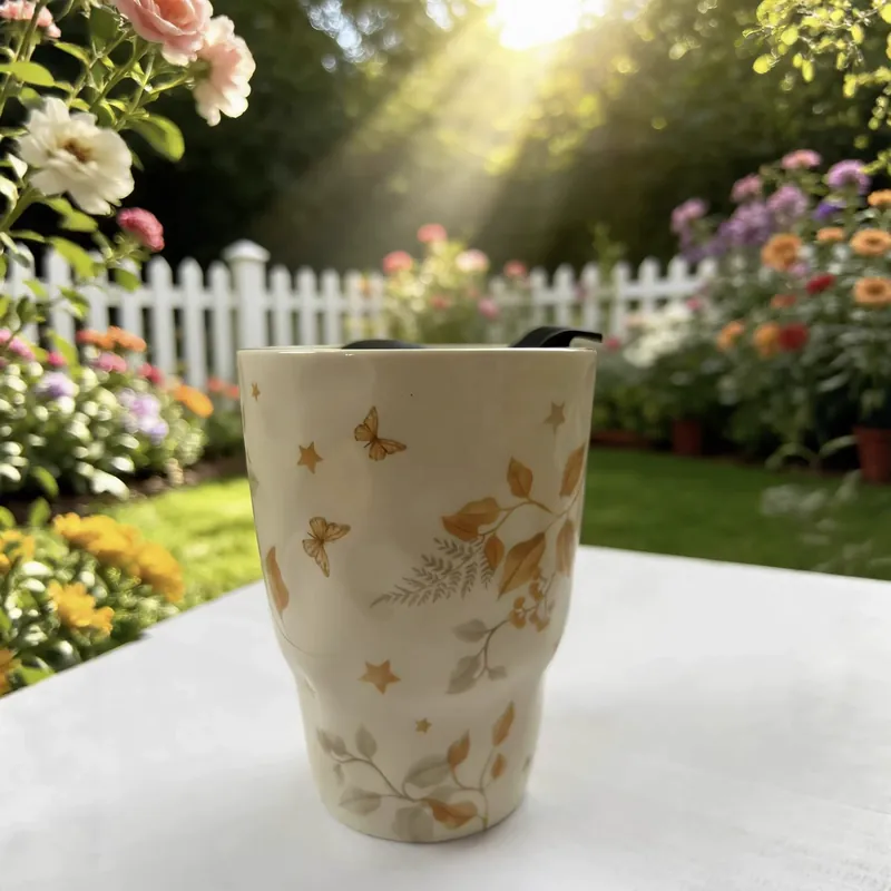 Vintage Ceramic Mug with Silicone Sleeve tableware view 5