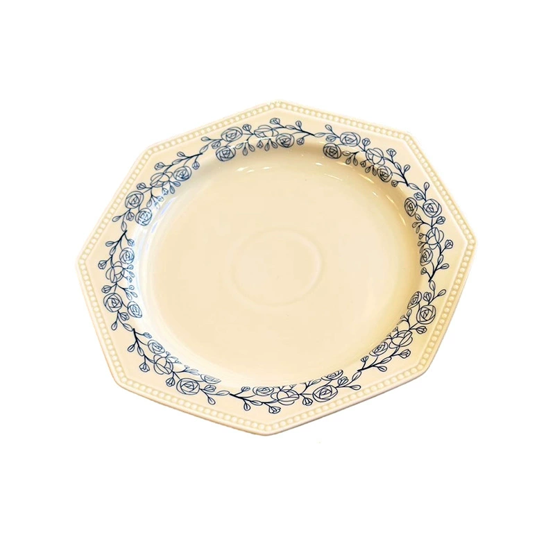 طقم وعاء وطبق بورسلين وردة مرسومة يدوياً tableware view 5