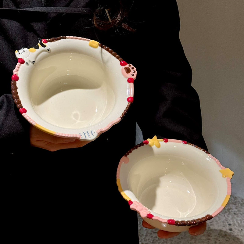 Bol en céramique embossé cartoon tableware view 2
