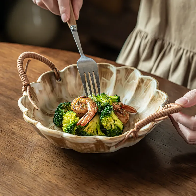 Rope Woven Stoneware Bowl tableware view 2