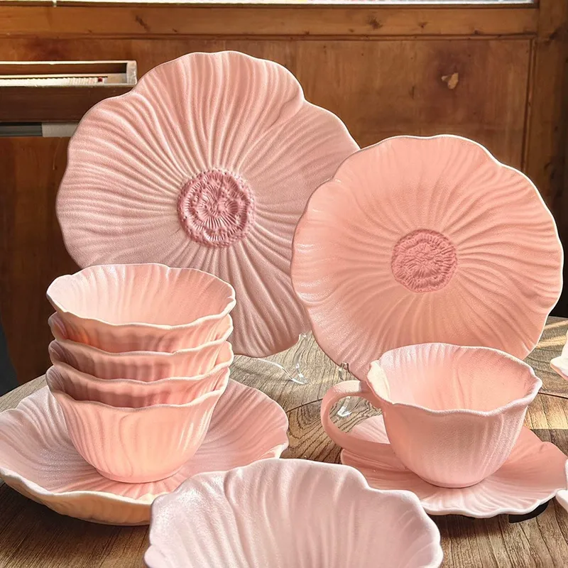 Flower Ceramic Dinnerware Set tableware view 4